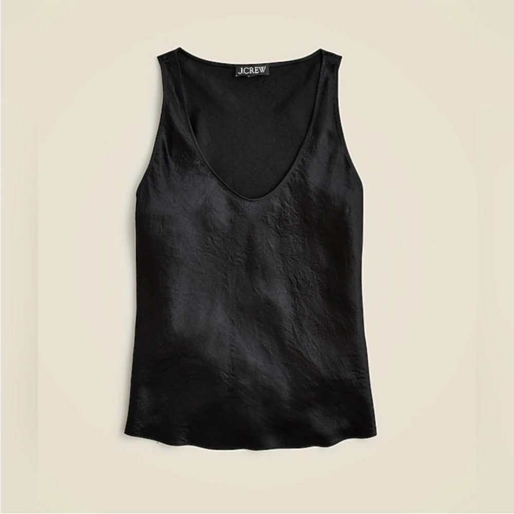 J. Crew Black Satin Camisole Top